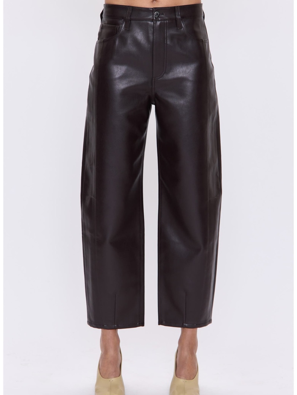 Pistola Eli Coated Ankle Barrel Leg Jeans/ faux leather